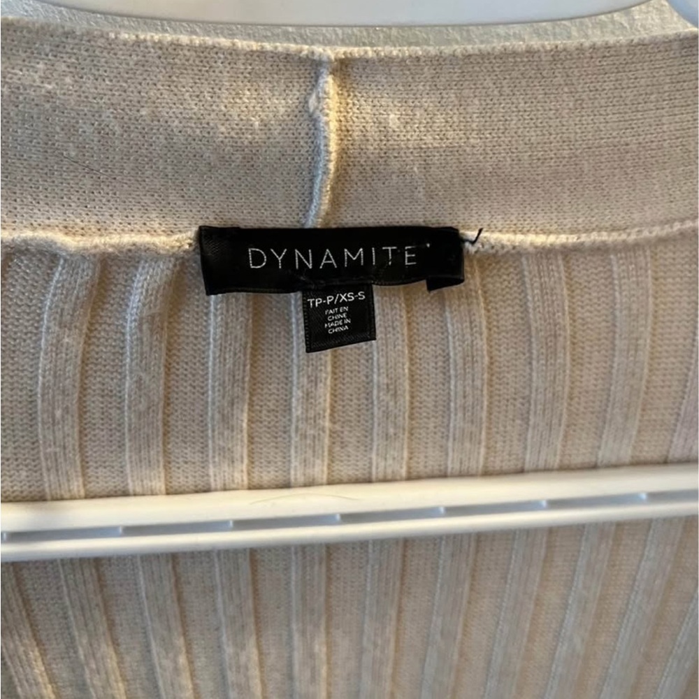 Dynamite Beige Ribbed Lounge Set - Picture 3 of 4